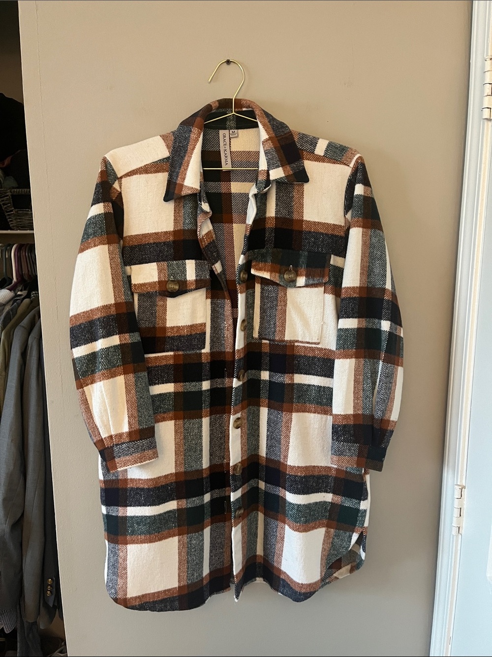 Plaid Button-Up Shacket